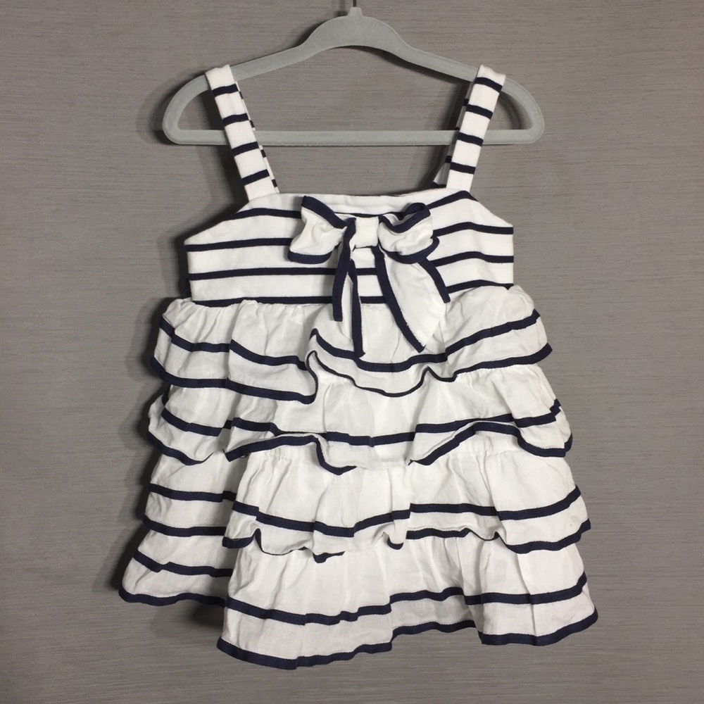 Kate‎ Mack Girls super ruffled nautical tank top